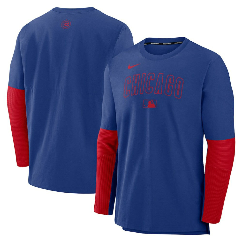 Chicago Cubs Nike Authentic Collection Player Dri-FIT Lightweight Pullover  - Royal/Red - Nike on Sale