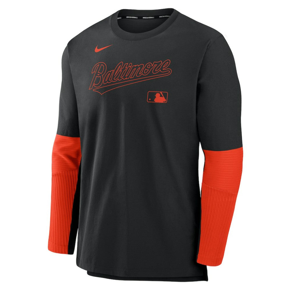 Baltimore Orioles Nike Authentic Collection Player Dri-FIT Lightweight Pullover  - Black/Orange - Nike Lifestyle