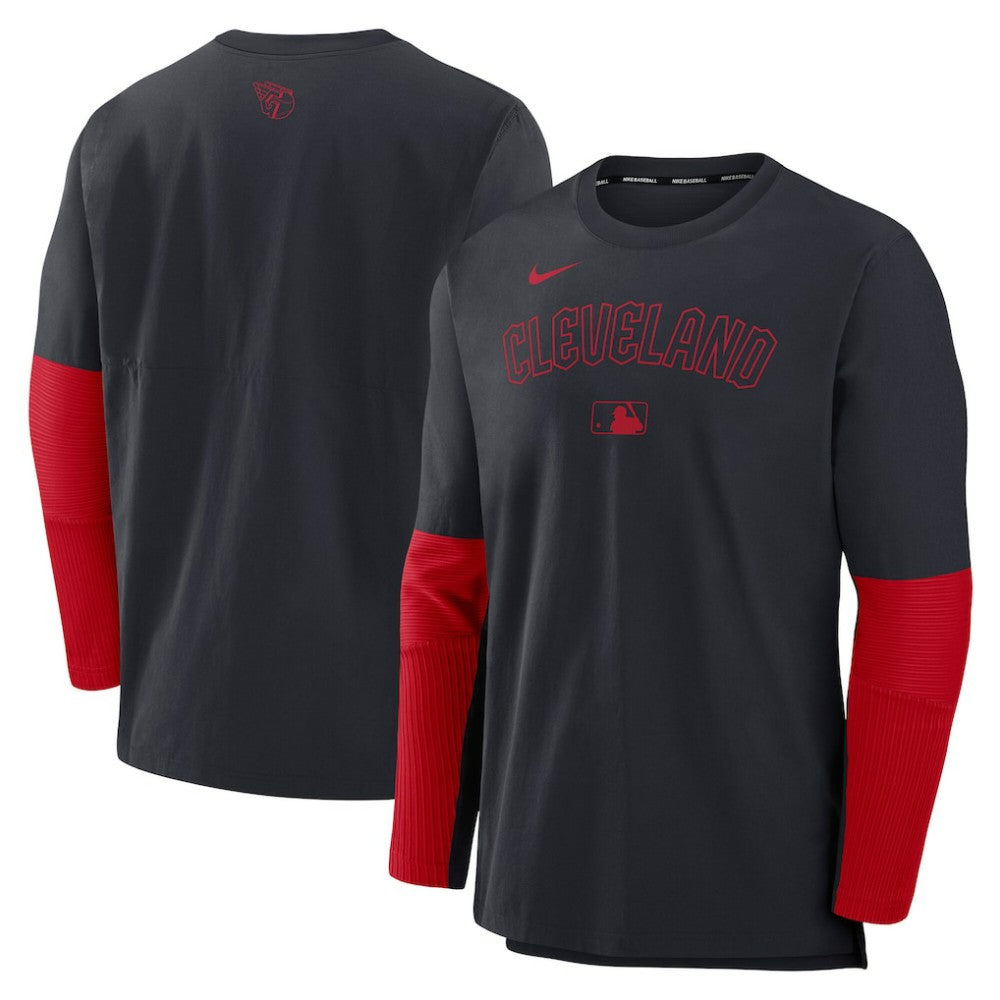 Cleveland Guardians Nike Authentic Collection Player Dri-FIT Lightweight Pullover  - Navy/Red - Nike Lifestyle