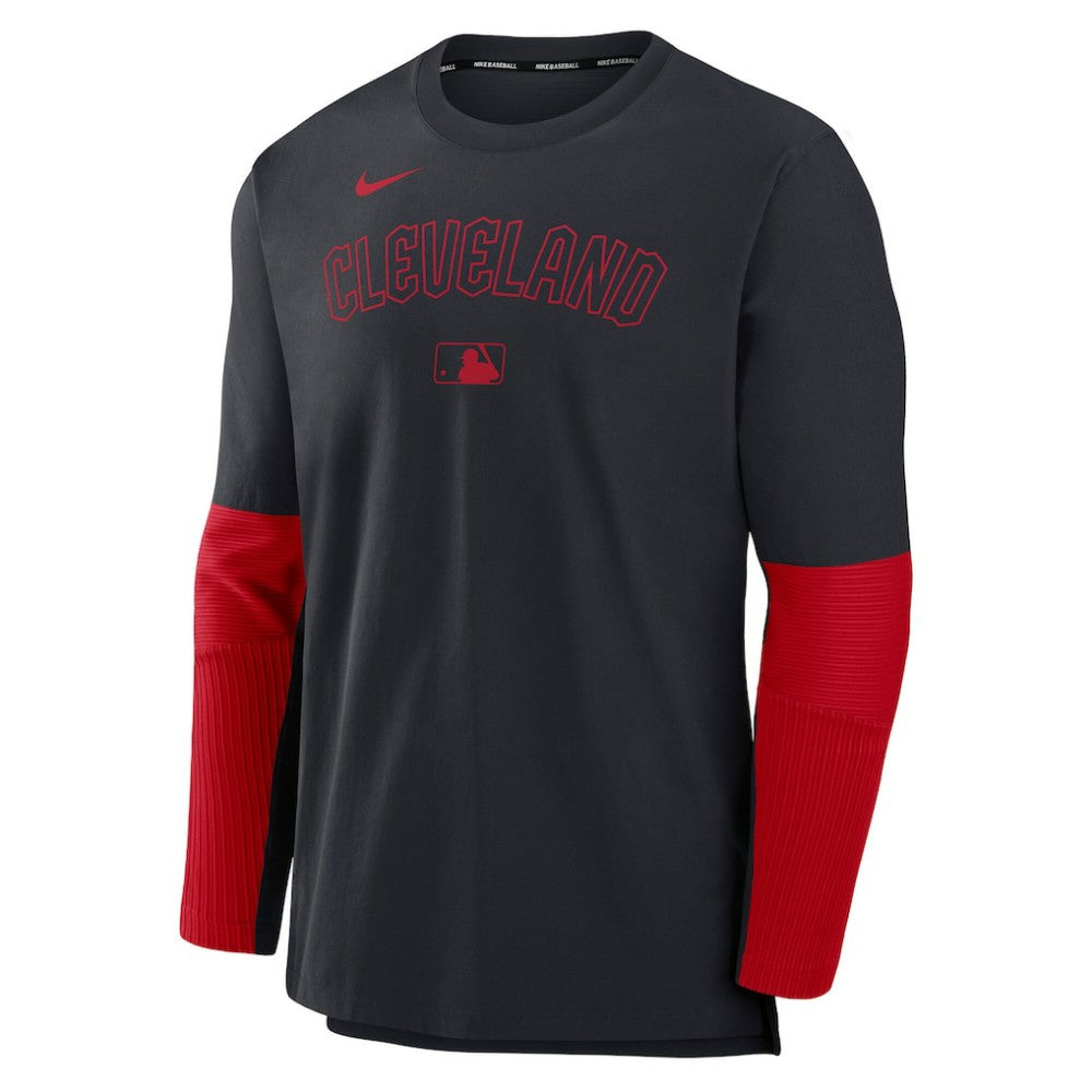 Cleveland Guardians Nike Authentic Collection Player Dri-FIT Lightweight Pullover  - Navy/Red - Nike Lifestyle