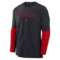 Cleveland Guardians Nike Authentic Collection Player Dri-FIT Lightweight Pullover  - Navy/Red - Nike Lifestyle