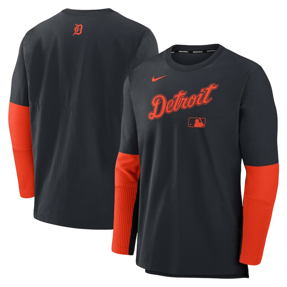 Detroit Tigers Nike Authentic Collection Player Dri-FIT Lightweight Pullover  - Navy/Orange - Nike Sale