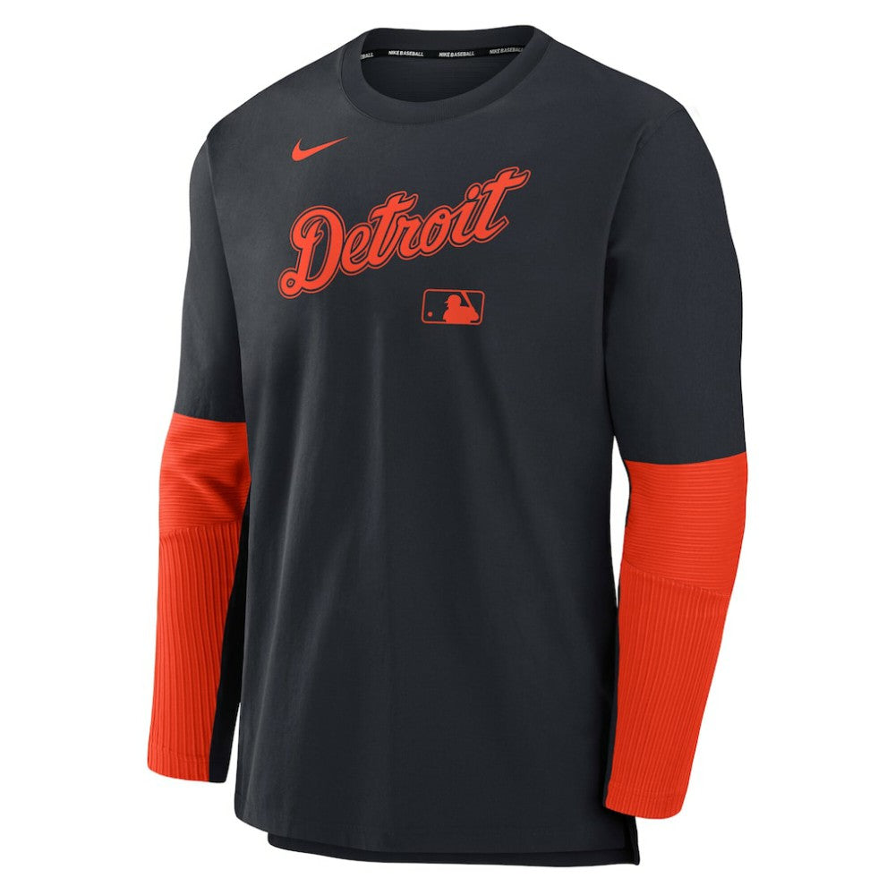 Detroit Tigers Nike Authentic Collection Player Dri-FIT Lightweight Pullover  - Navy/Orange - Nike Sale