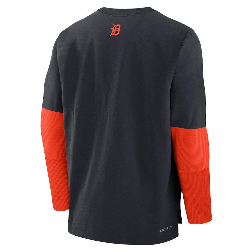 Detroit Tigers Nike Authentic Collection Player Dri-FIT Lightweight Pullover  - Navy/Orange - Nike Sale