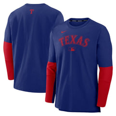Texas Rangers Nike Authentic Collection Player Dri-FIT Lightweight Pullover  - Royal/Red - Nike Lifestyle