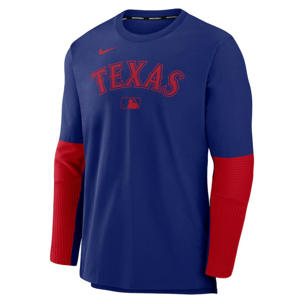 Texas Rangers Nike Authentic Collection Player Dri-FIT Lightweight Pullover  - Royal/Red - Nike Lifestyle