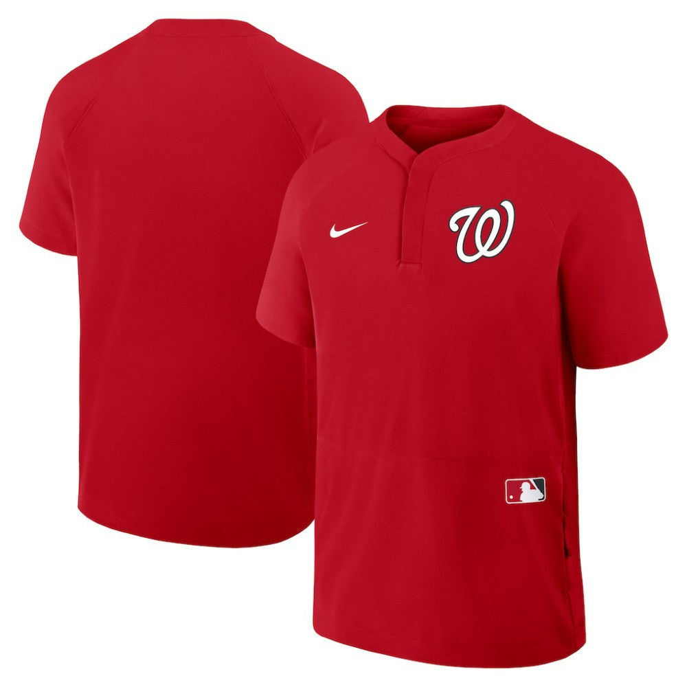Washington Nationals Nike Authentic Collection Raglan Short Sleeve Windshirt - Red - Nike Sale