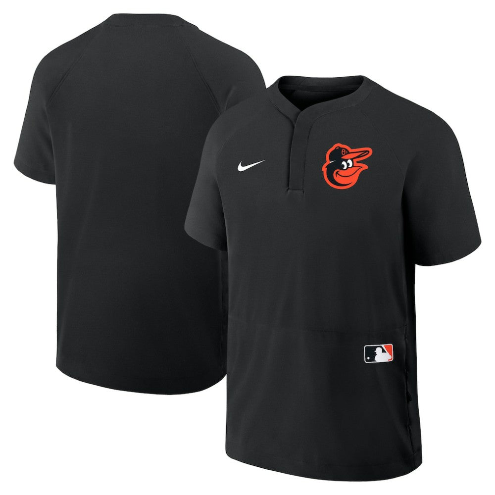 Baltimore Orioles Nike Authentic Collection Raglan Short Sleeve Windshirt - Black - Nike Sale