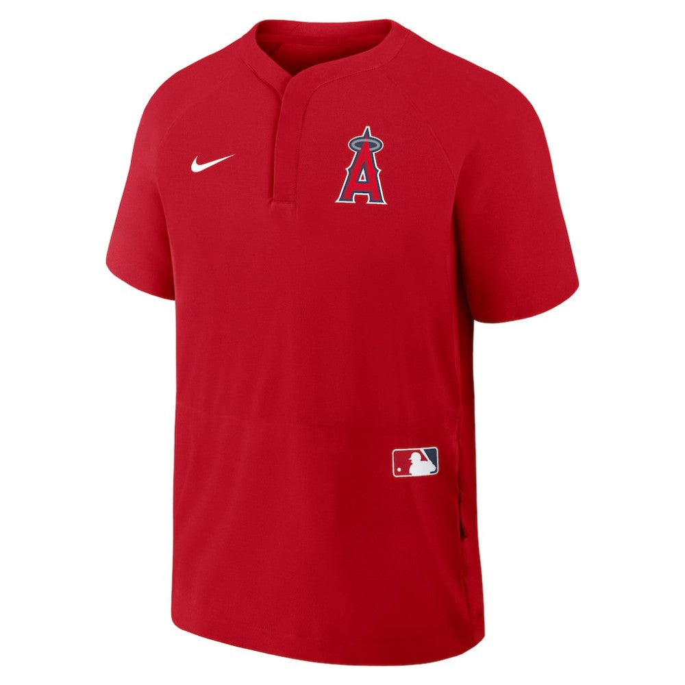 Los Angeles Angels Nike Authentic Collection Raglan Short Sleeve Windshirt - Red - Nike Lifestyle