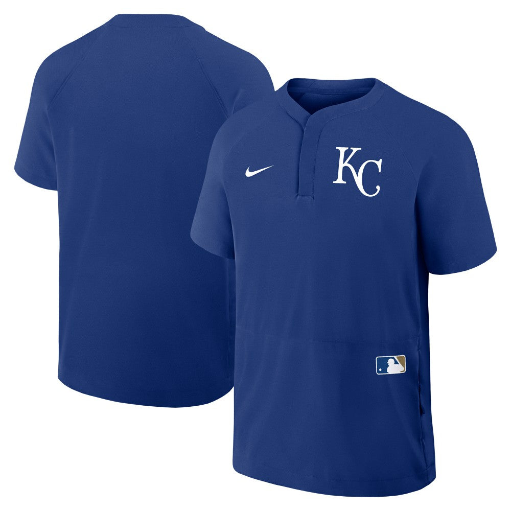 Kansas City Royals Nike Authentic Collection Raglan Short Sleeve Windshirt - Royal - Nike Lifestyle