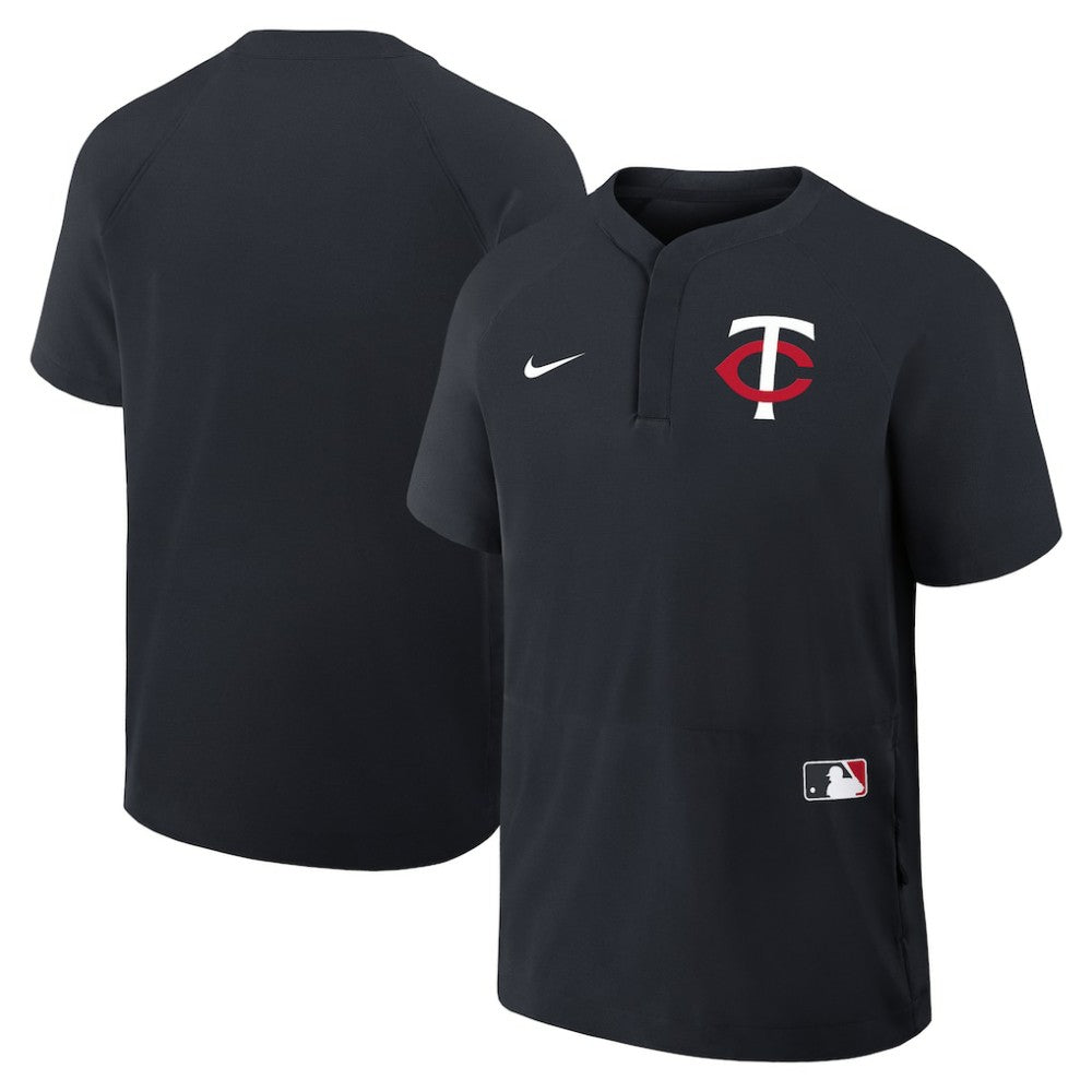 Minnesota Twins Nike Authentic Collection Raglan Short Sleeve Windshirt - Navy - Nike Online