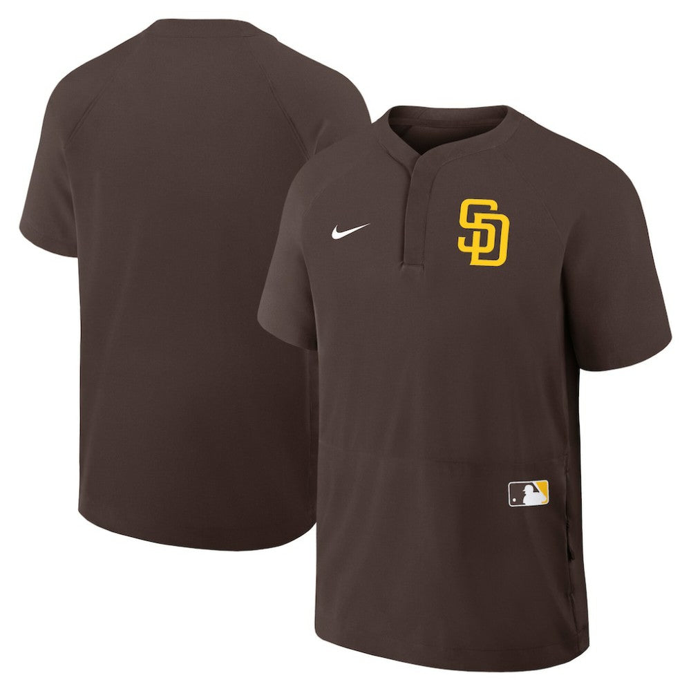 San Diego Padres Nike Authentic Collection Raglan Short Sleeve Windshirt - Brown - Nike on Sale