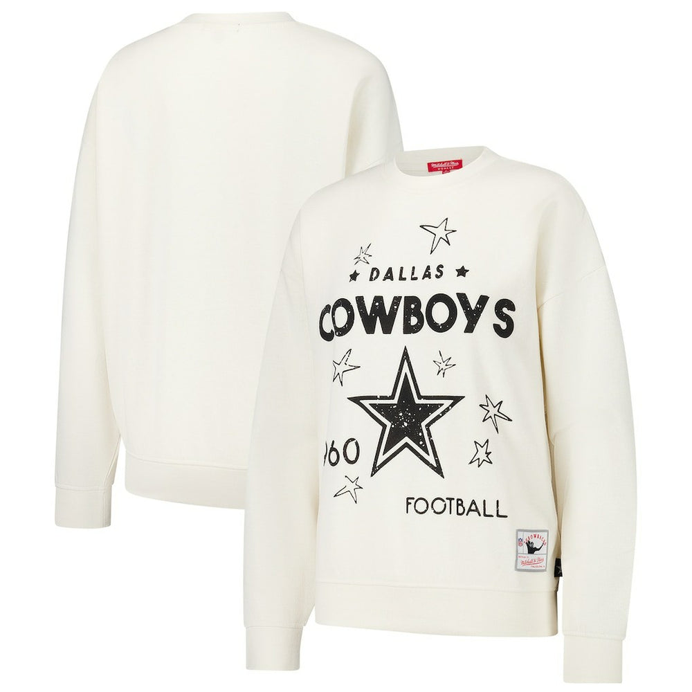 Mitchell & Ness Dallas Cowboys Women's Lightweight 3.0 Logo Pullover Sweatshirt Cream