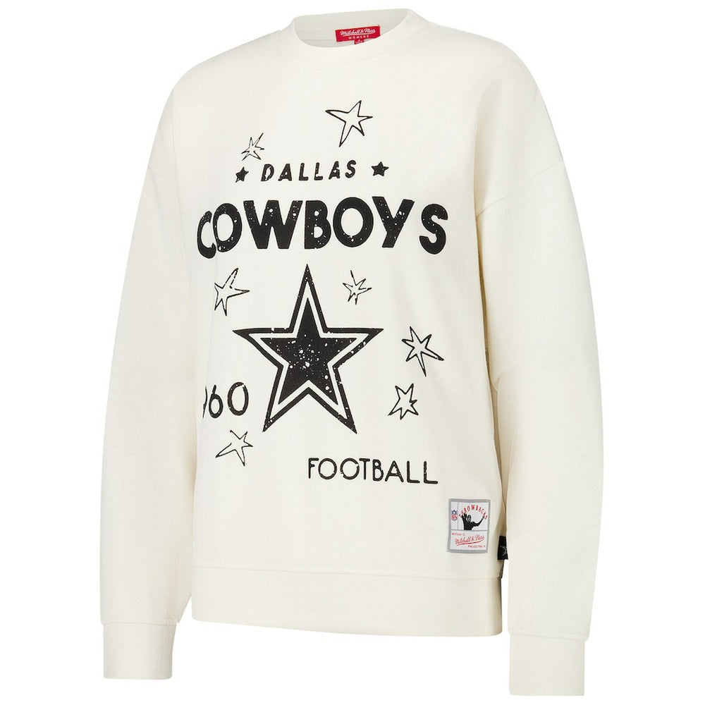 Mitchell & Ness Dallas Cowboys Women's Lightweight 3.0 Logo Pullover Sweatshirt Cream