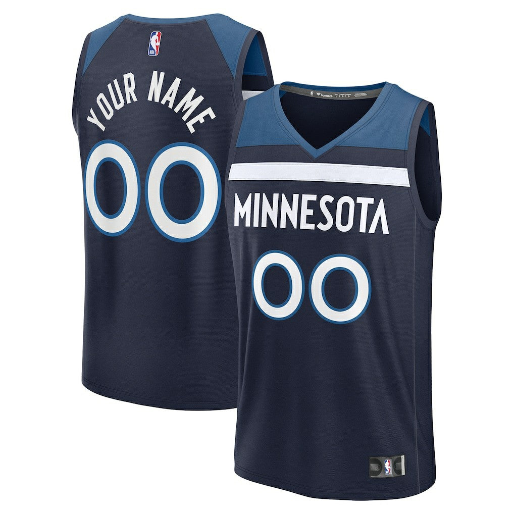 Minnesota Timberwolves Fastbreak Custom Jersey Icon Edition Navy | Fanatics US