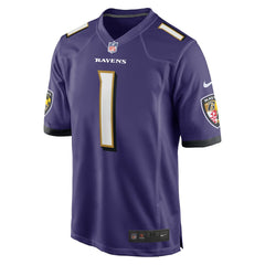 Nike Number 1 Groom Baltimore Ravens Game Jersey Purple