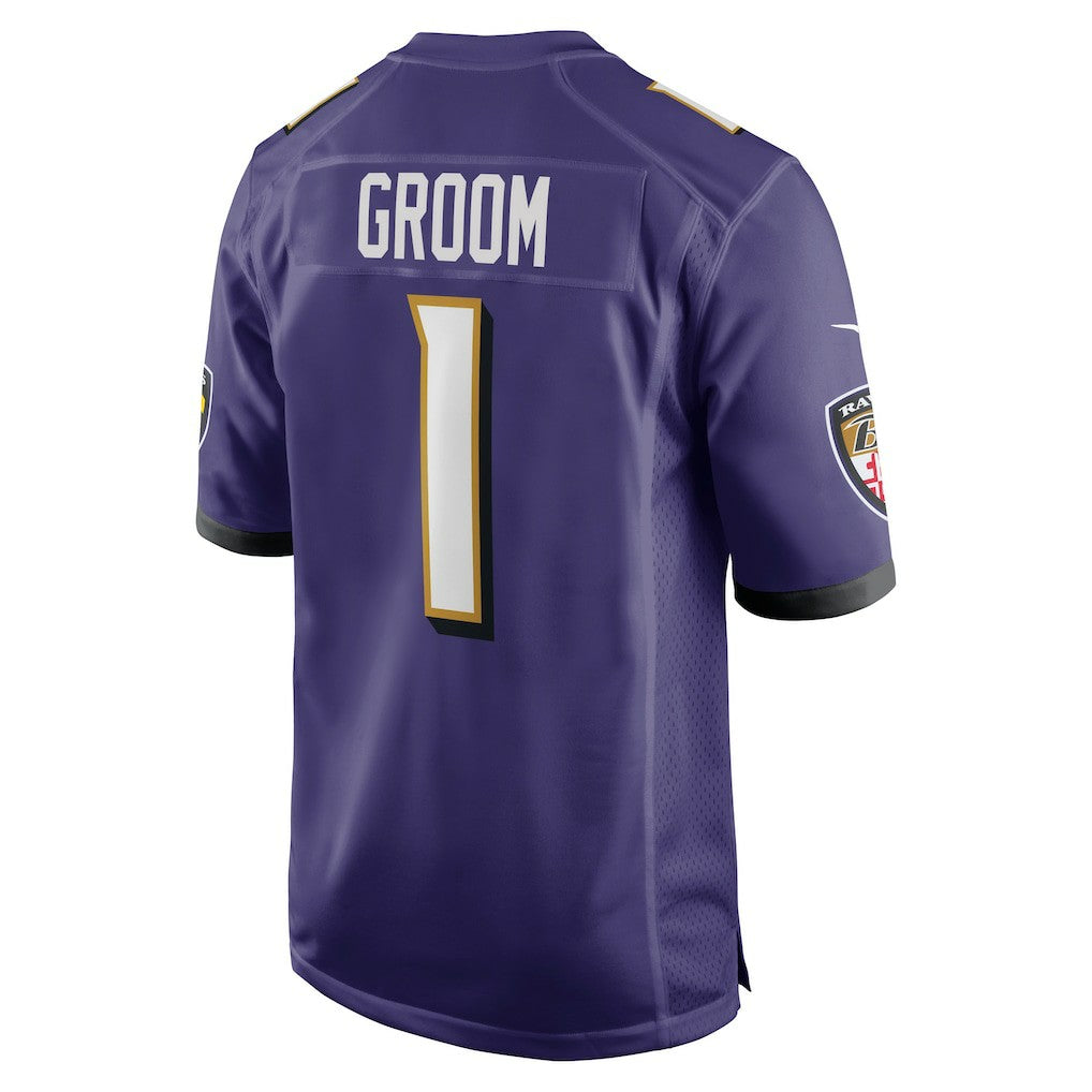 Nike Number 1 Groom Baltimore Ravens Game Jersey Purple