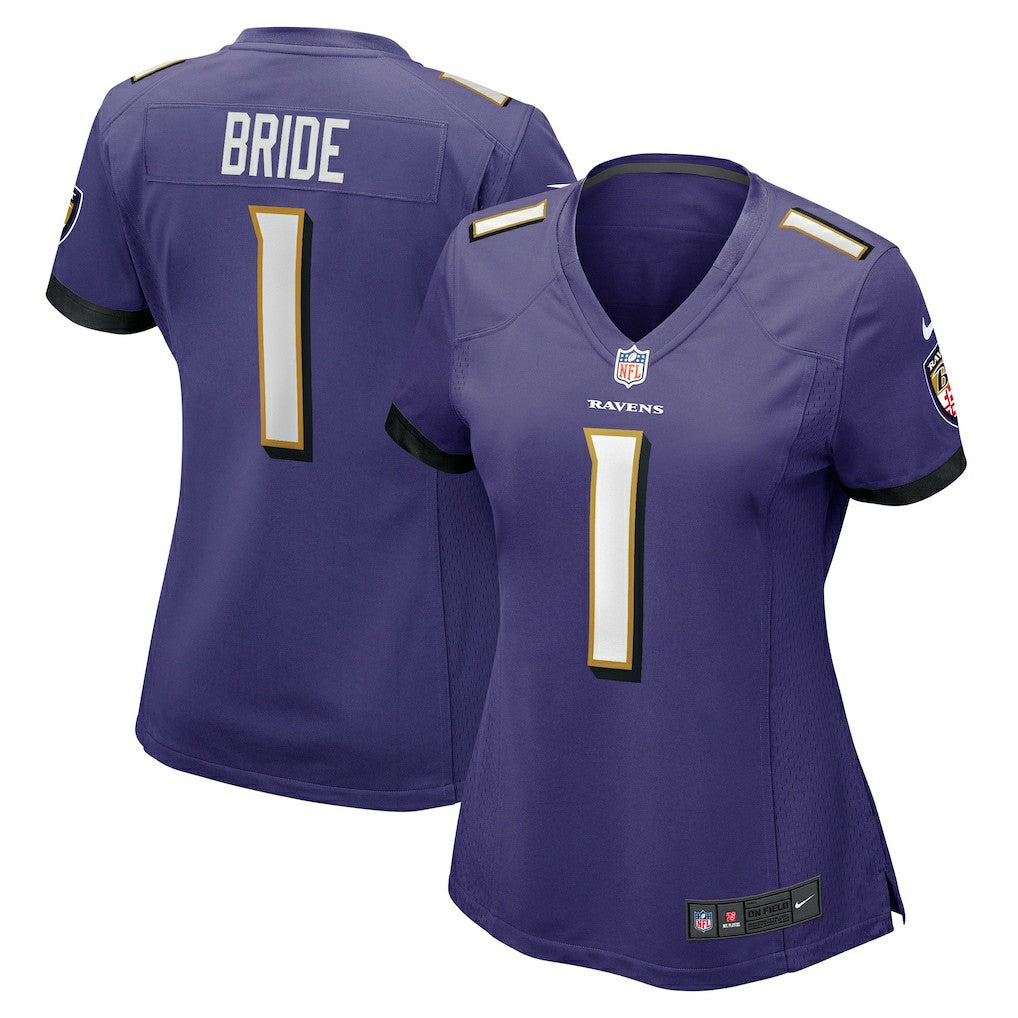 Nike Number 1 Bride Baltimore Ravens Women's Game Jersey Purple