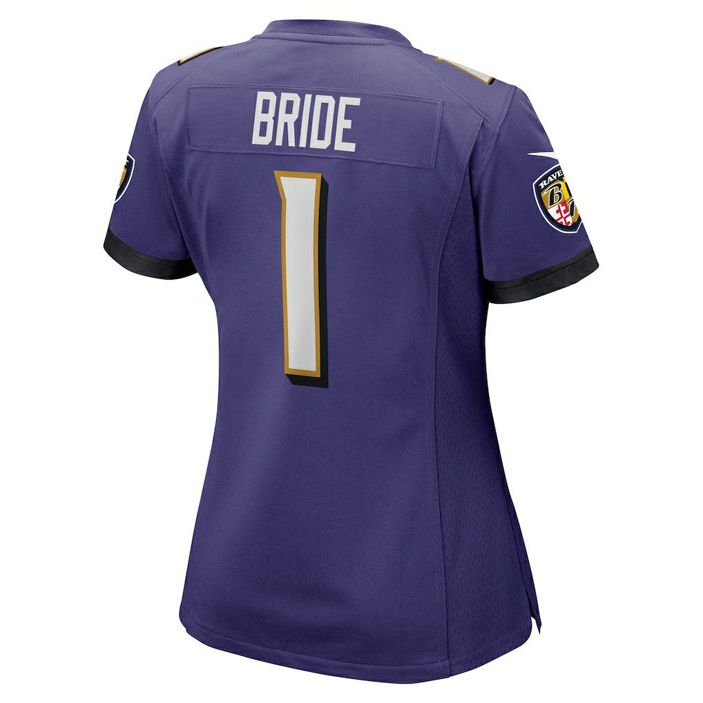 Nike Number 1 Bride Baltimore Ravens Women's Game Jersey Purple