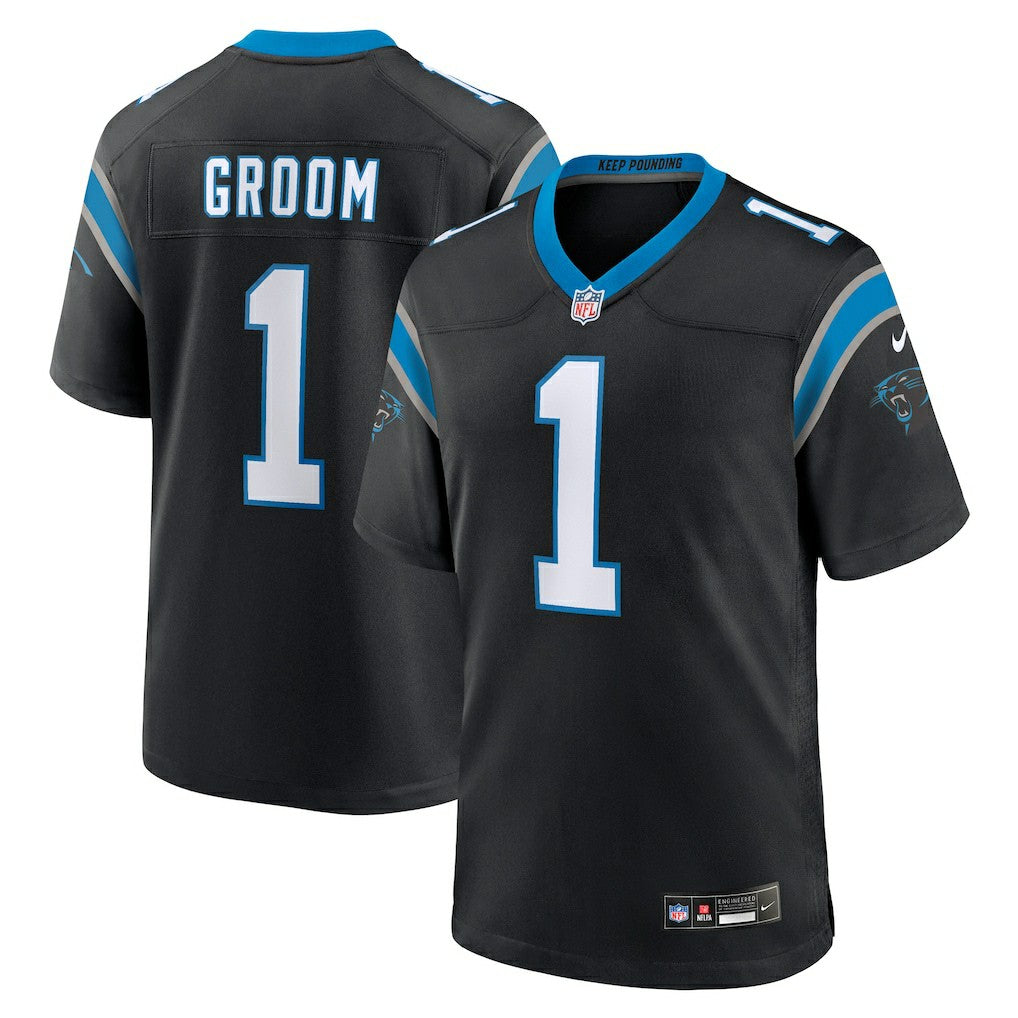 Nike Number 1 Groom Carolina Panthers Game Jersey Black
