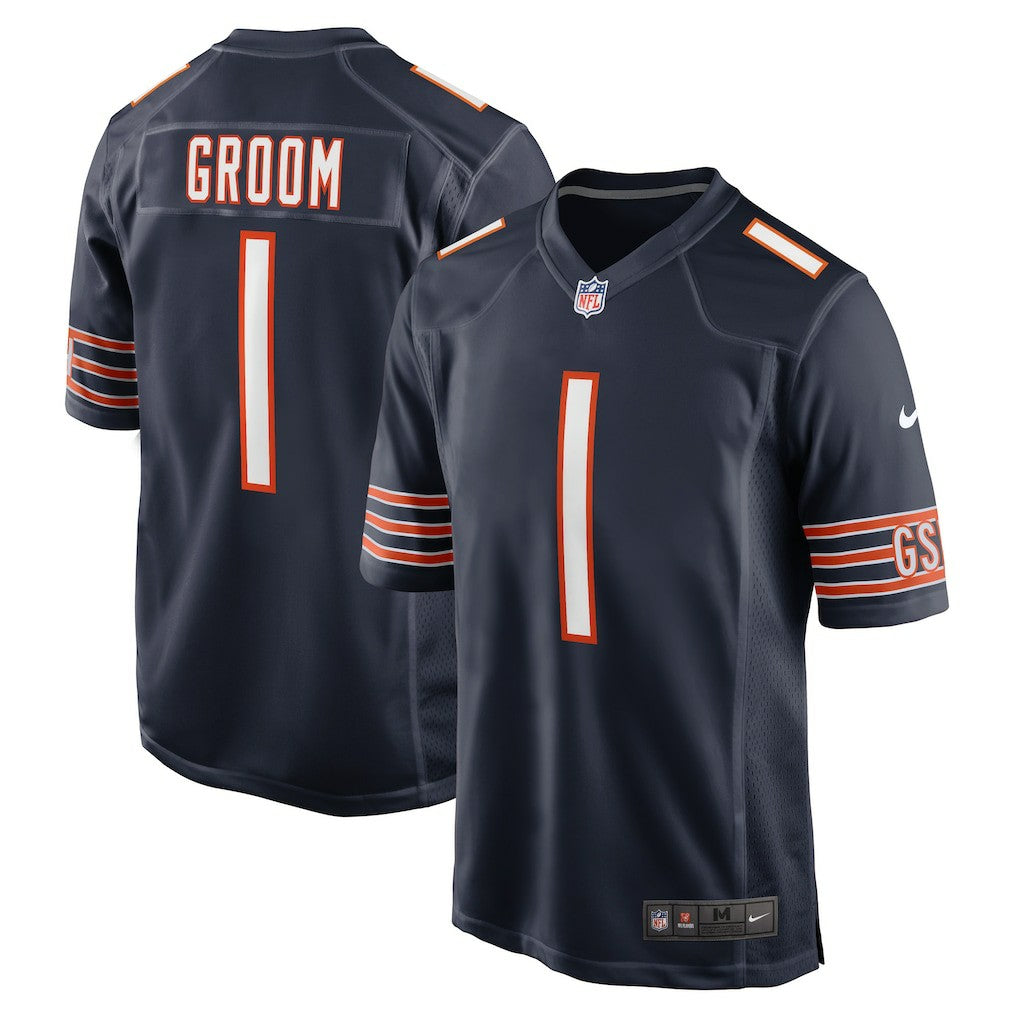 Nike Number 1 Groom Chicago Bears Game Jersey Navy