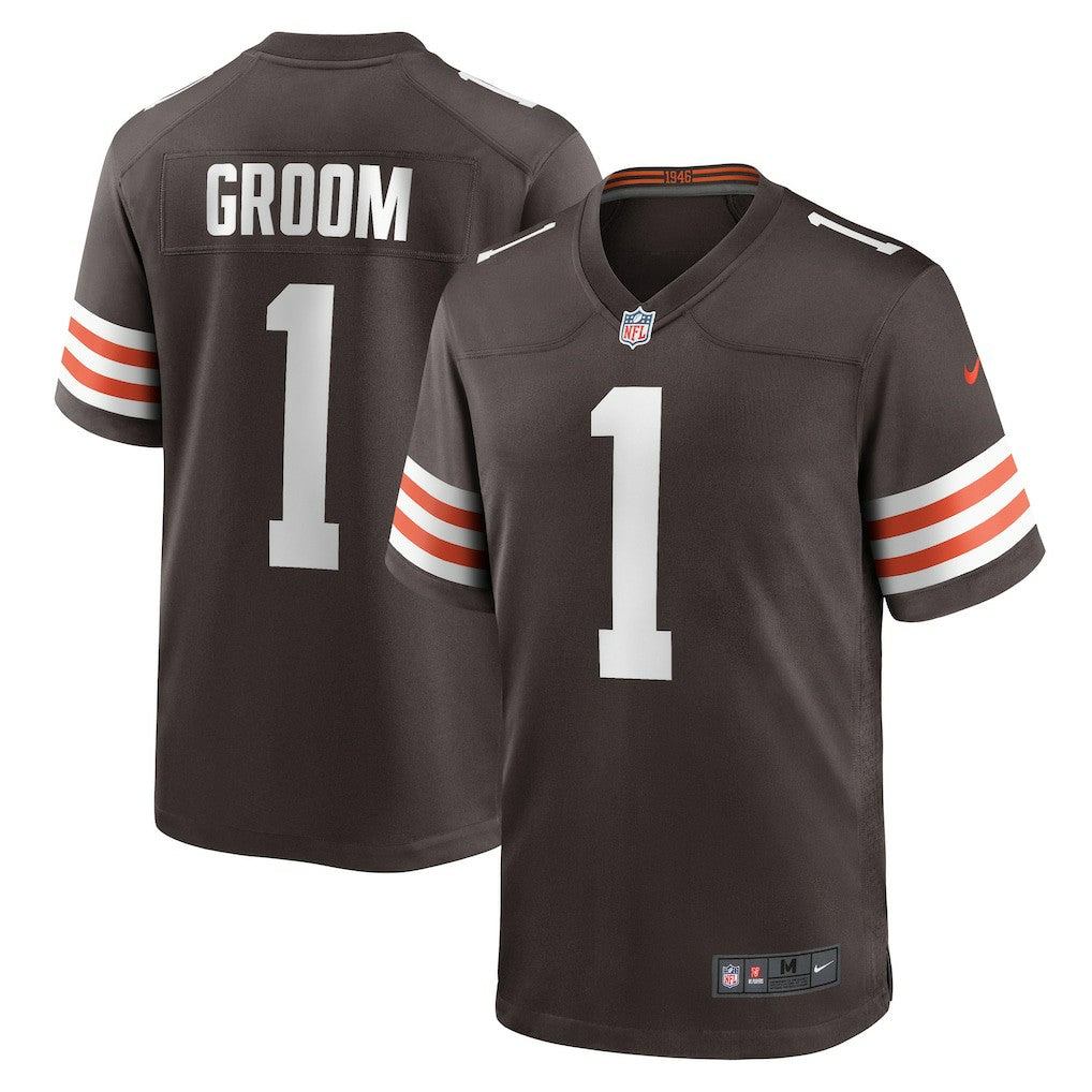 Nike Number 1 Groom Cleveland Browns Game Jersey Brown