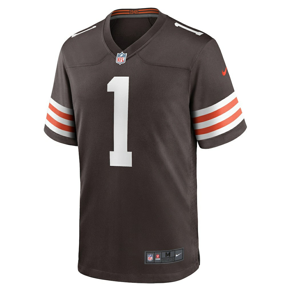 Nike Number 1 Groom Cleveland Browns Game Jersey Brown
