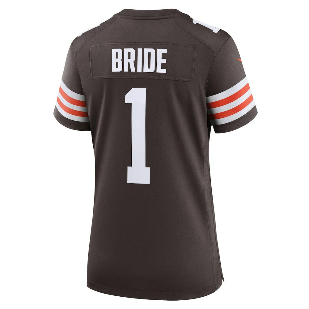 Nike Number 1 Bride Cleveland Browns Women's Game Jersey Brown