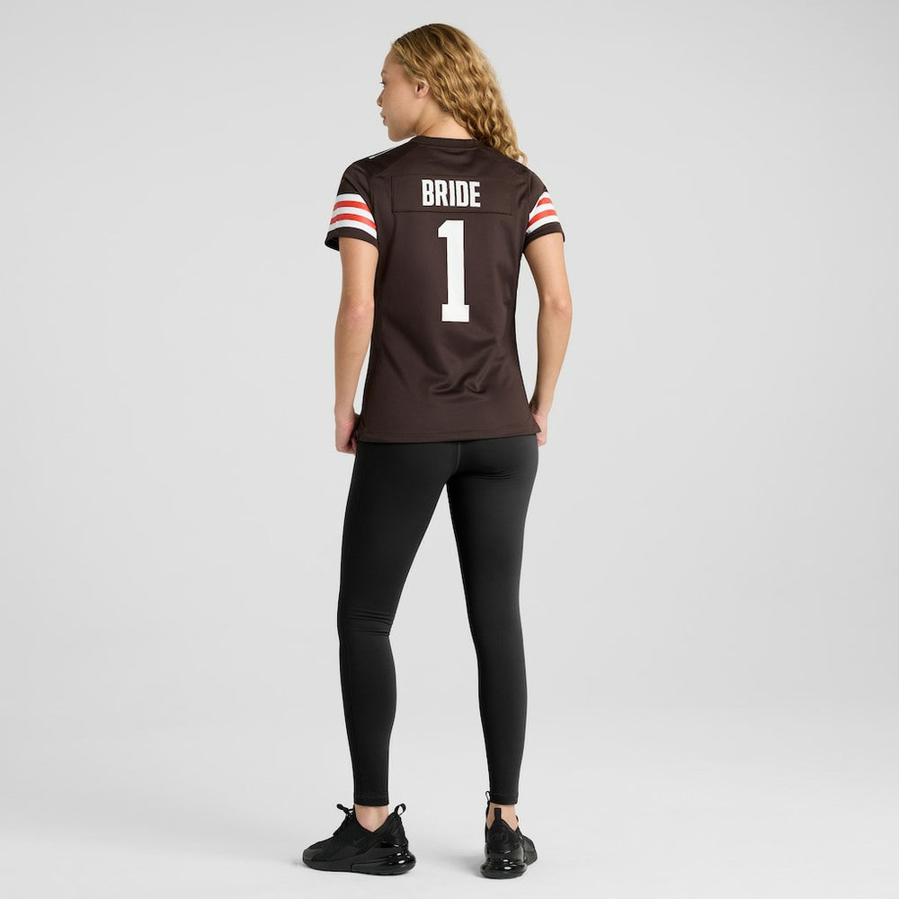 Nike Number 1 Bride Cleveland Browns Women's Game Jersey Brown