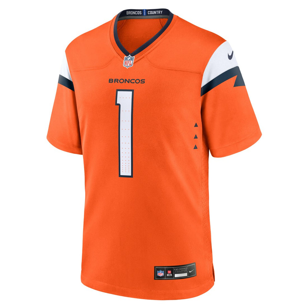 Nike Number 1 Groom Denver Broncos Game Jersey Orange