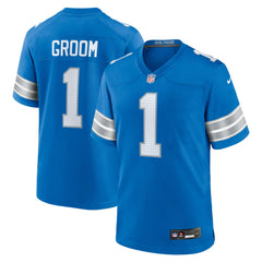 Nike Number 1 Groom Detroit Lions Game Jersey Blue
