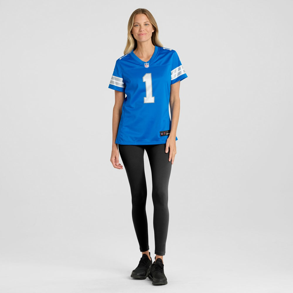 Nike Number 1 Bride Detroit Lions Women's Game Jersey Blue
