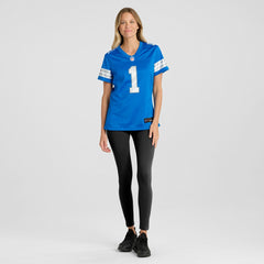 Nike Number 1 Bride Detroit Lions Women's Game Jersey Blue