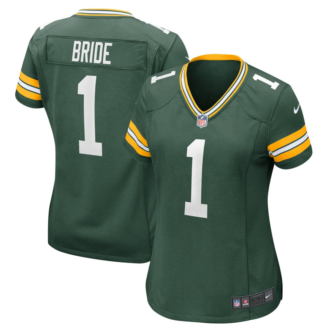 Nike Number 1 Bride Green Bay Packers Women's Game Jersey Green