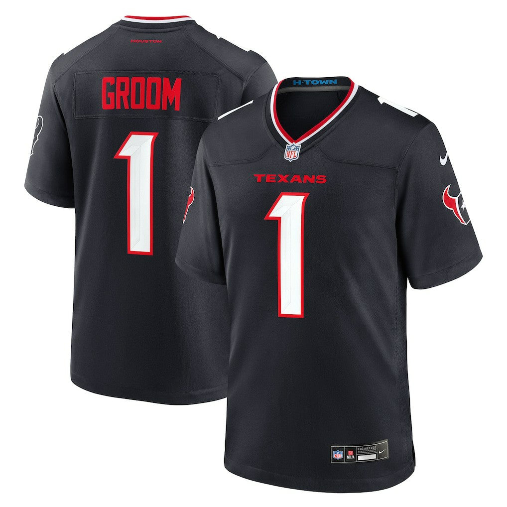 Nike Number 1 Groom Houston Texans Game Jersey Navy