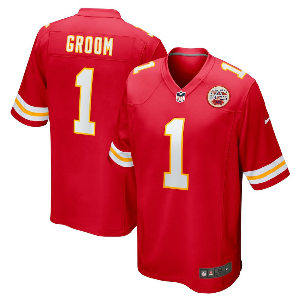 Nike Number 1 Groom Kansas City Chiefs Game Jersey Red