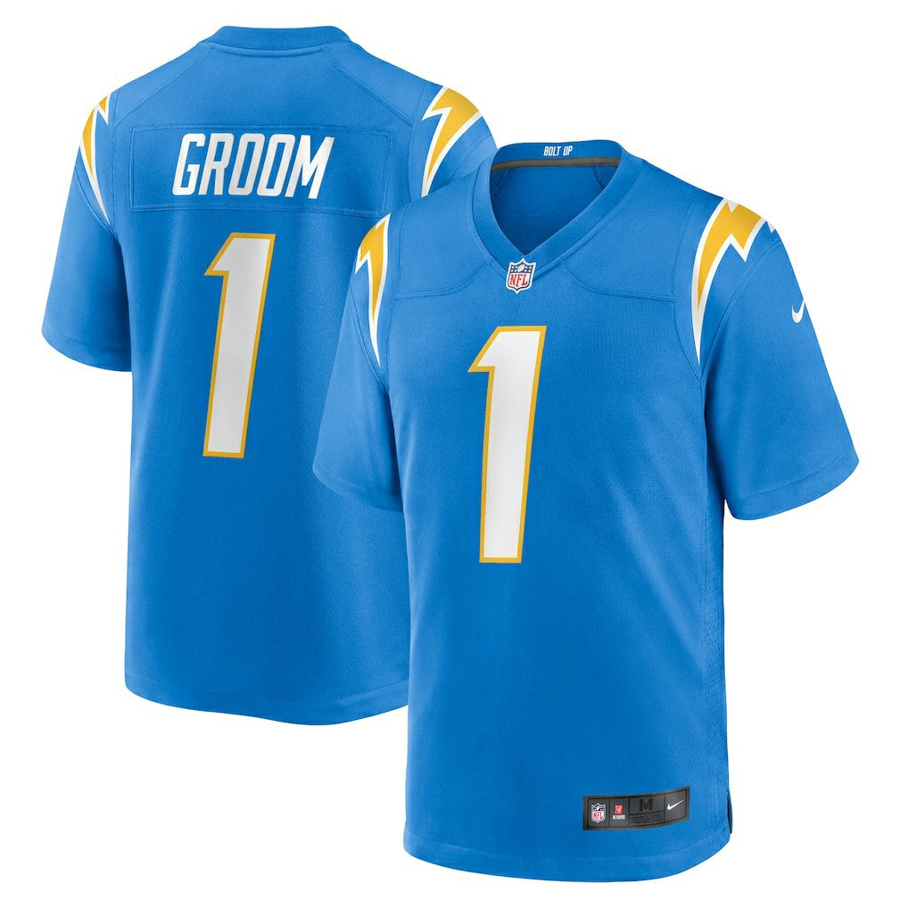 Nike Number 1 Groom Los Angeles Chargers Game Jersey Powder Blue