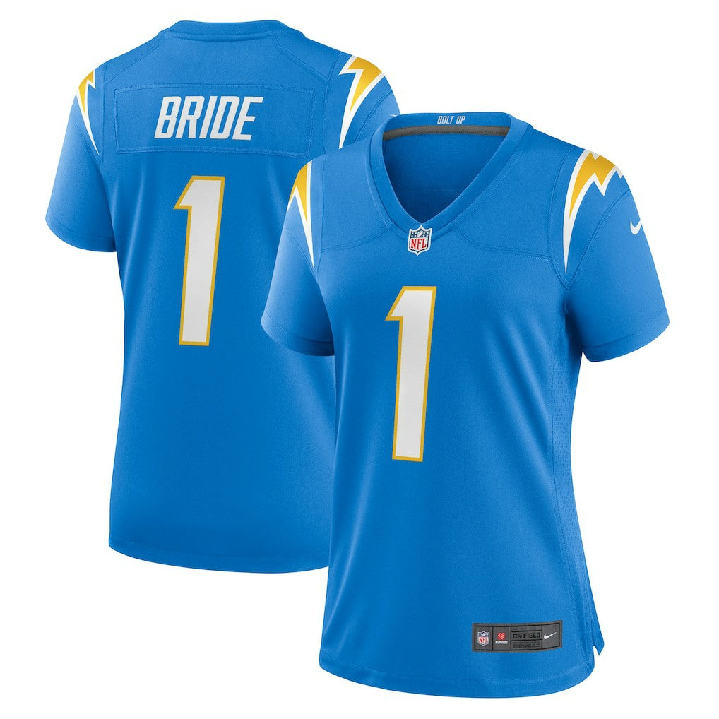 Nike Number 1 Bride Los Angeles Chargers Women's Game Jersey Powder Blue
