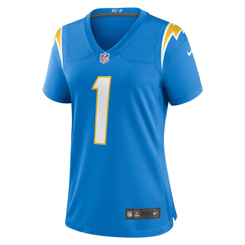 Nike Number 1 Bride Los Angeles Chargers Women's Game Jersey Powder Blue