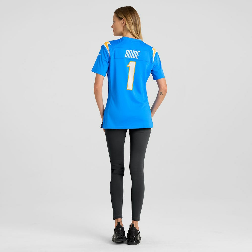 Nike Number 1 Bride Los Angeles Chargers Women's Game Jersey Powder Blue