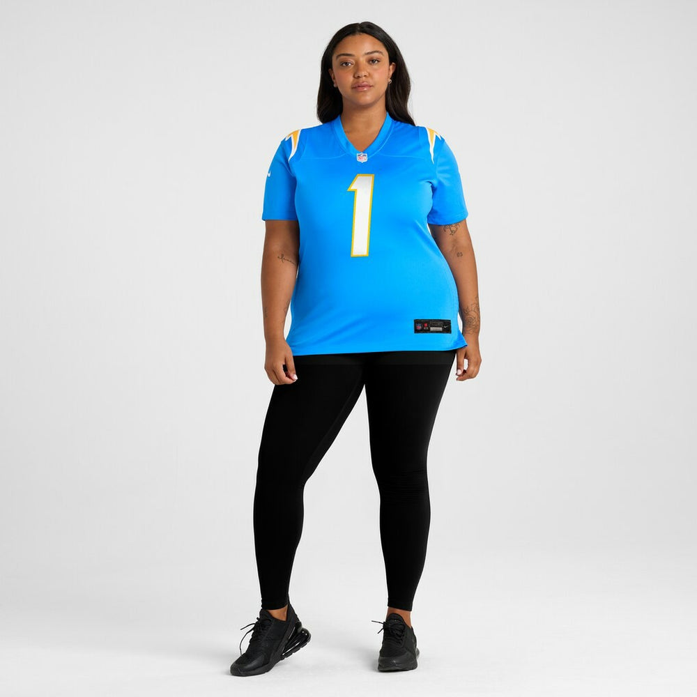 Nike Number 1 Bride Los Angeles Chargers Women's Game Jersey Powder Blue