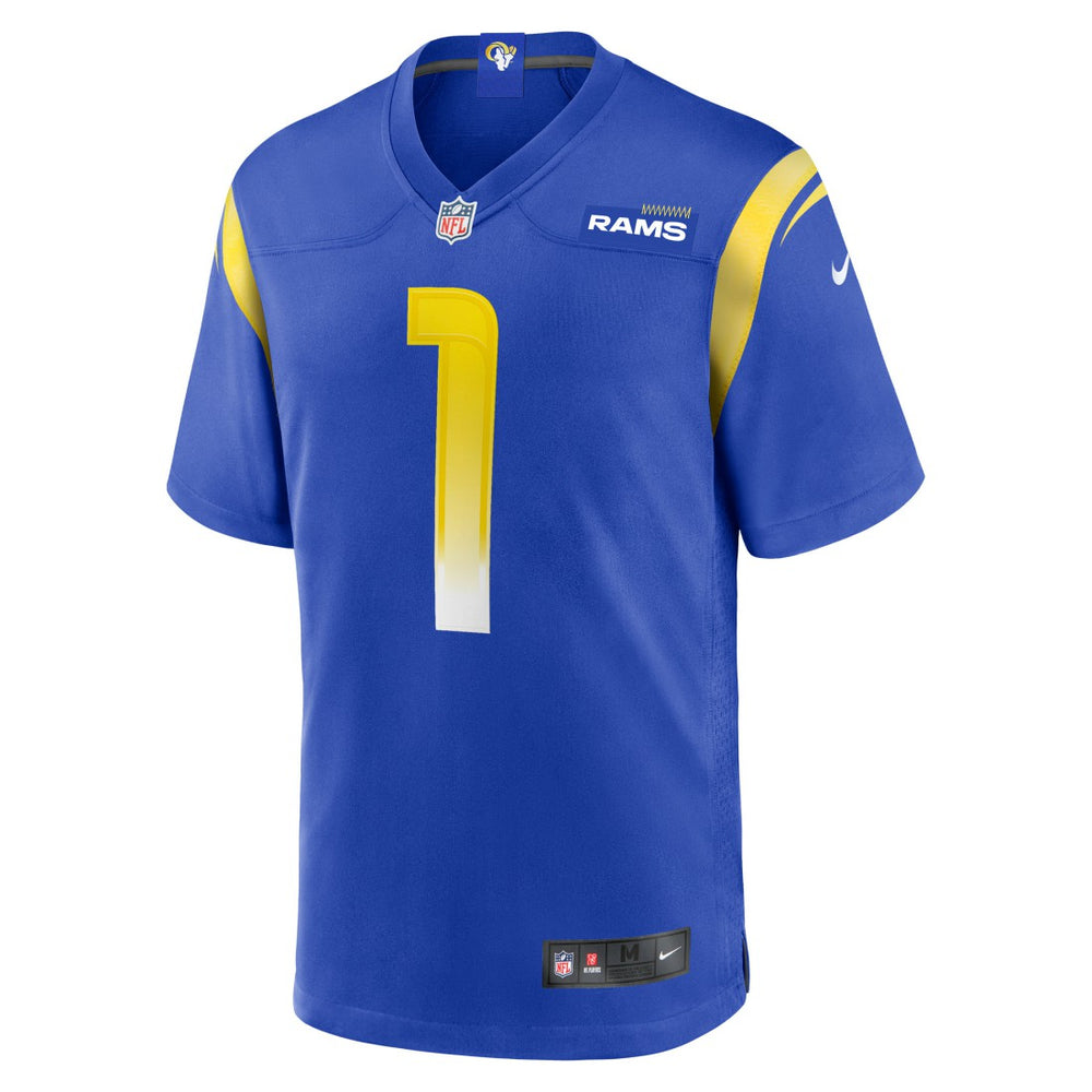 Nike Number 1 Groom Los Angeles Rams Game Jersey Royal