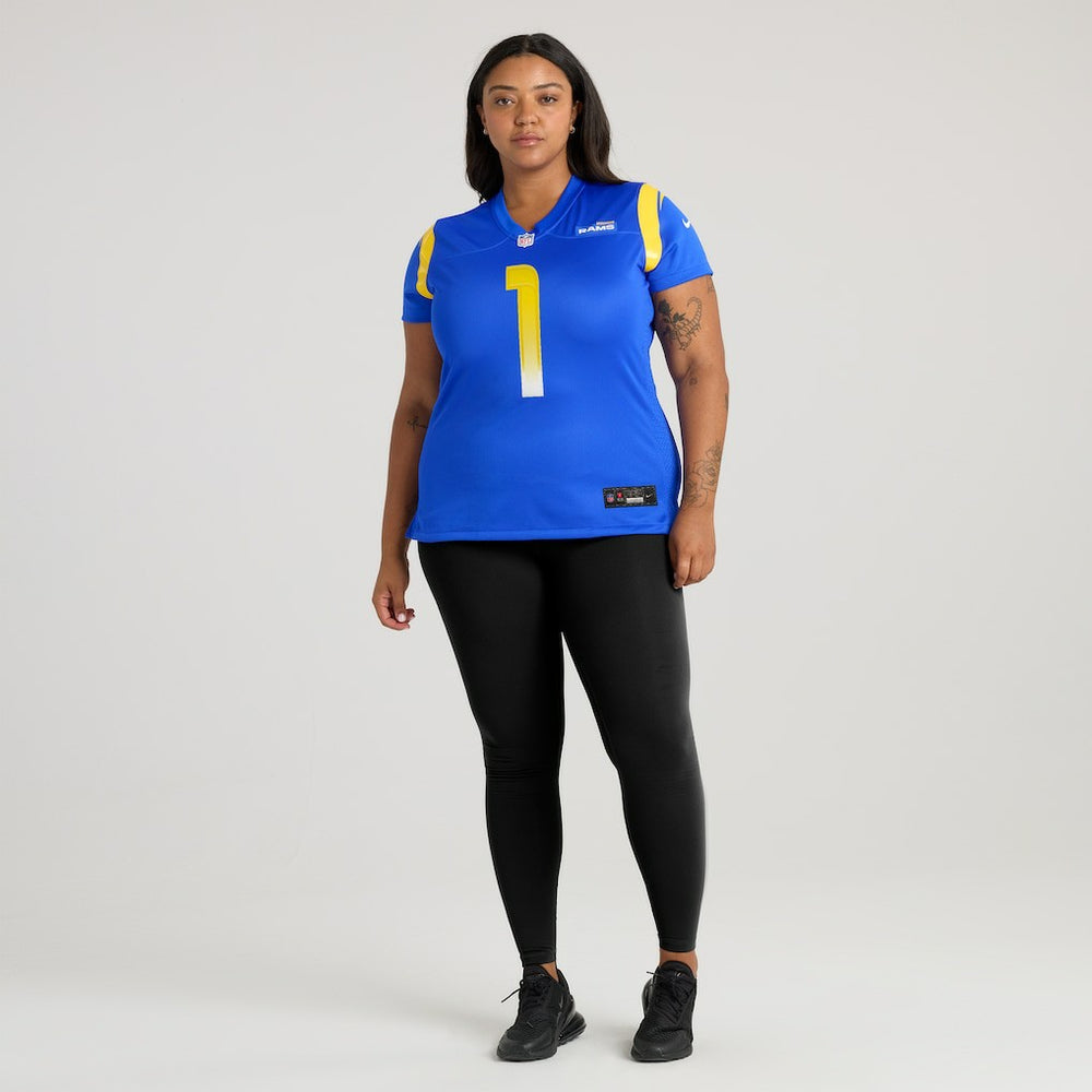 Nike Number 1 Bride Los Angeles Rams Women's Game Jersey Royal