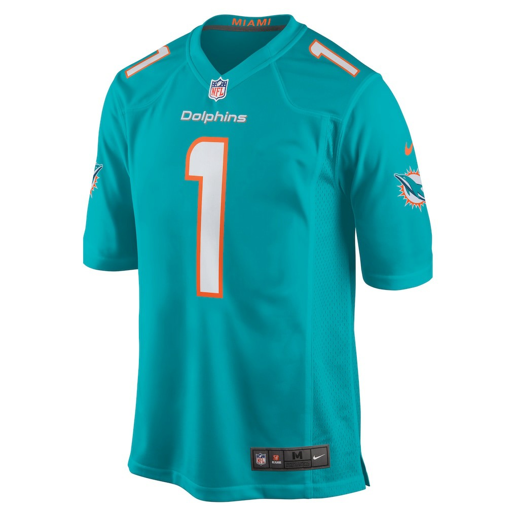 Nike Number 1 Groom Miami Dolphins Game Jersey Aqua