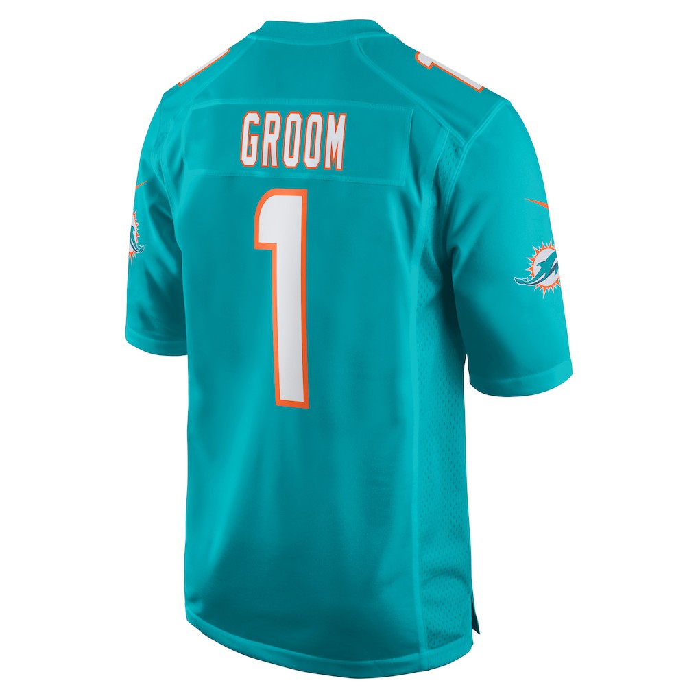 Nike Number 1 Groom Miami Dolphins Game Jersey Aqua