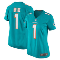 Nike Number 1 Bride Miami Dolphins Women's Game Jersey Aqua