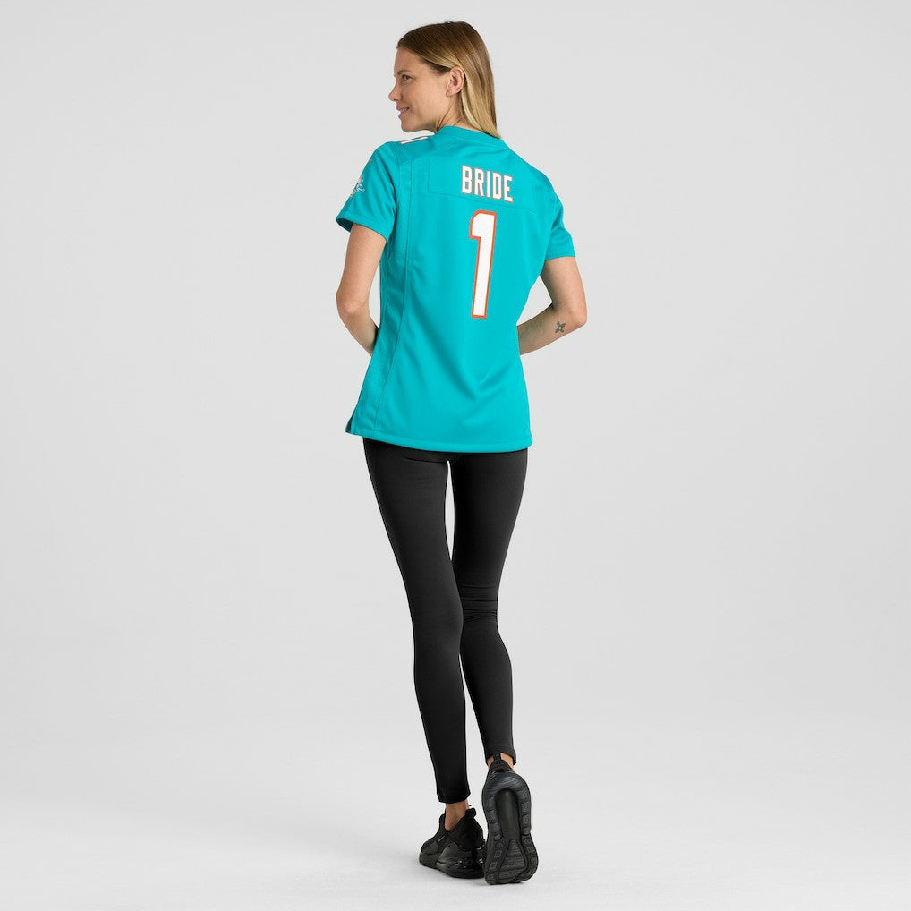 Nike Number 1 Bride Miami Dolphins Women's Game Jersey Aqua
