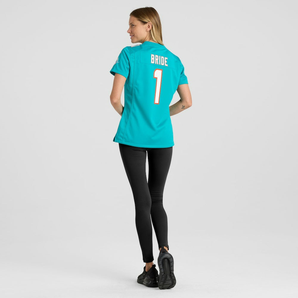Nike Number 1 Bride Miami Dolphins Women's Game Jersey Aqua