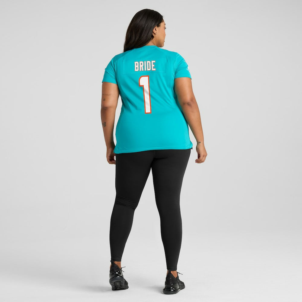 Nike Number 1 Bride Miami Dolphins Women's Game Jersey Aqua