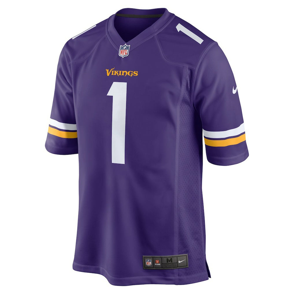 Nike Number 1 Groom Minnesota Vikings Game Jersey Purple